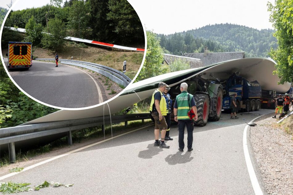 25-Tonnen-Rotorblatt kracht auf Fahrzeuge: Immenser Schaden im Schwarzwald