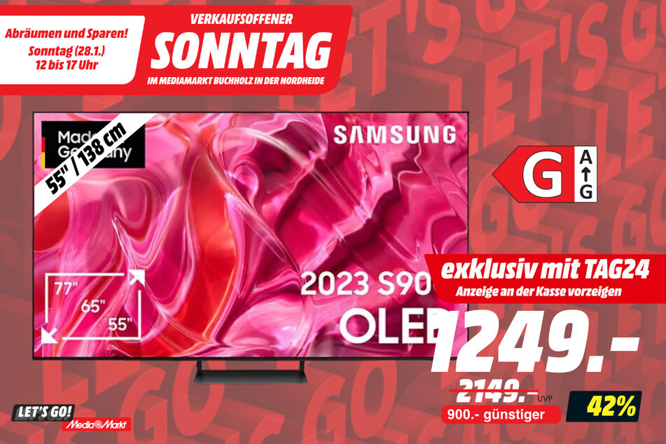 55-Zoll Samsung-Fernseher für 1.249 statt 2.149 Euro - exklusiv beim Vorzeigen der Anzeige.