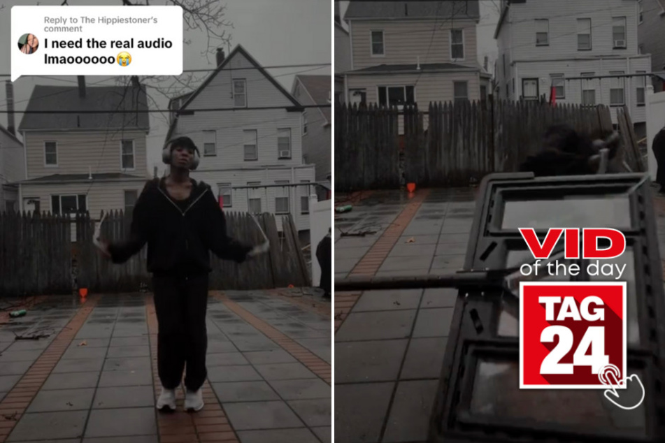 viral videos: Viral Video of the Day for January 28, 2024: Basketball hoop crashes girl's jump rope fun!