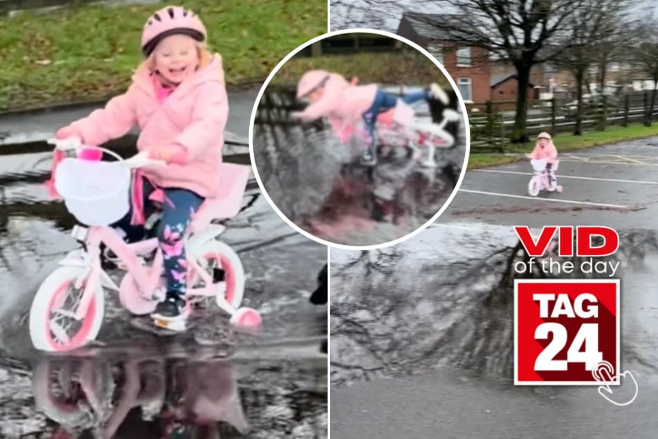 viral videos: Viral Video of the Day for January 9, 2024: Giggly girl has epic biking fail