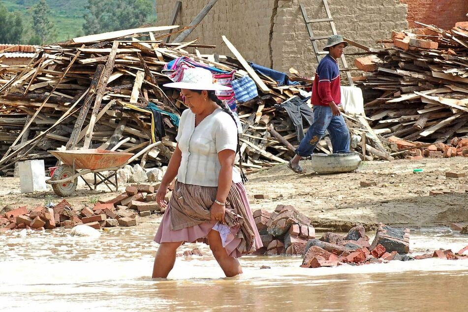 Klimaphänomen La Niña sorgt weltweit für außergewöhnliche Wetterlagen. So wie hier bei Überschwemmungen in Bolivien im Jahr 2008.