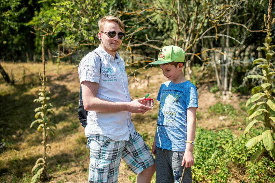 Bauten ihre Insektenkenntnisse aus: Michael Schäfer und Leon (9).