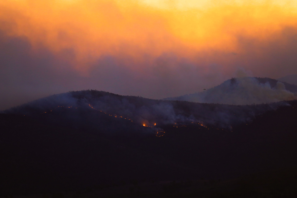 Ein Buschfeuer brennt im Orroral Valley, südlich der australischen Hauptstadt. Mithilfe der Ziegen soll das Risiko auf derartige Brände in Zukunft eingedämmt werden.