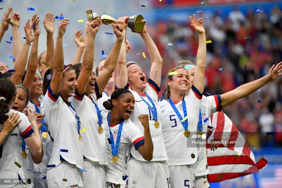 Team USA's players, including forward Megan Rapinoe (c.), have led the charge to demand equal pay for women in soccer.