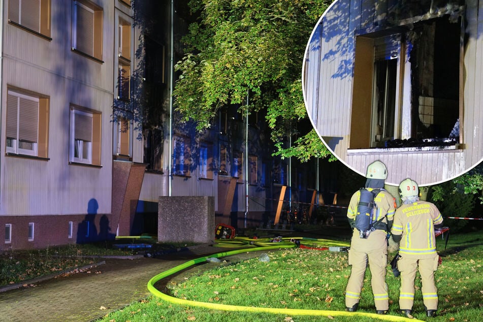 Feuerwehreinsatz in der Nacht: Zwei Explosionen bei Wohnungsbrand in Nordsachsen