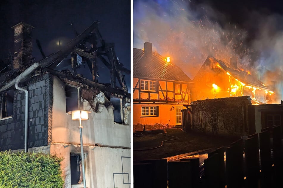 In Osterwieck brannten am Abend zwei Fachwerkhäuser.