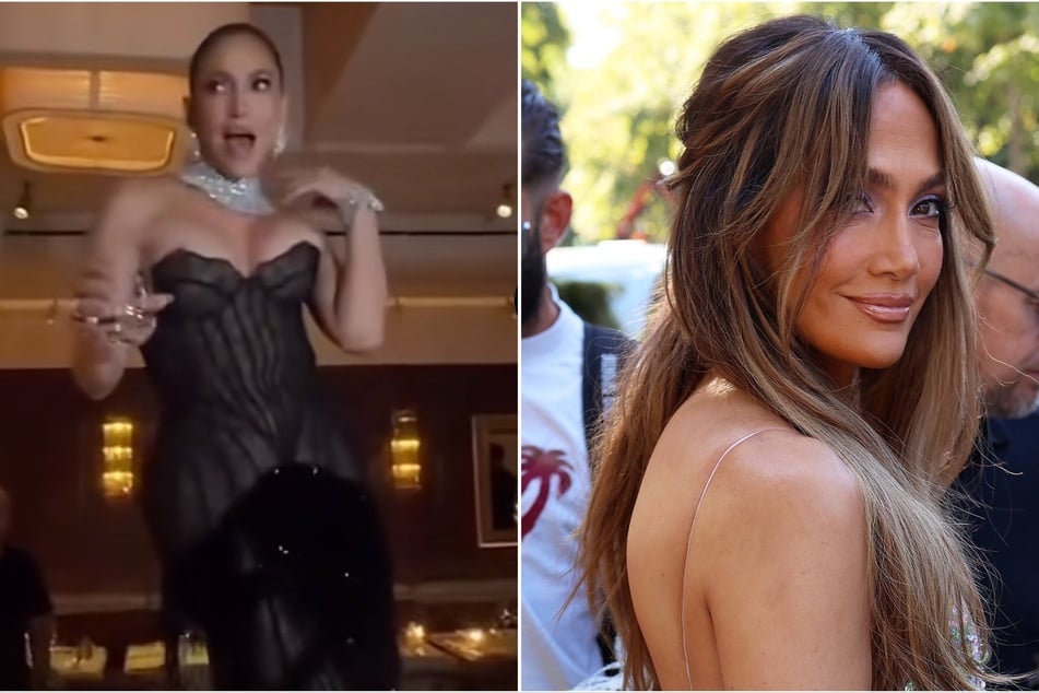 Jennifer Lopez was captured ringing in her 57th birthday while dancing on top of a table in a Parisian restaurant.