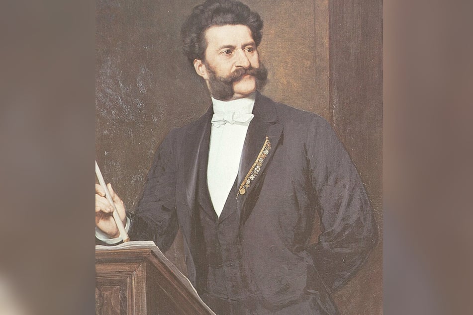 Johann Strauss (Sohn) auf einem Gemälde von August Eisenmenger.