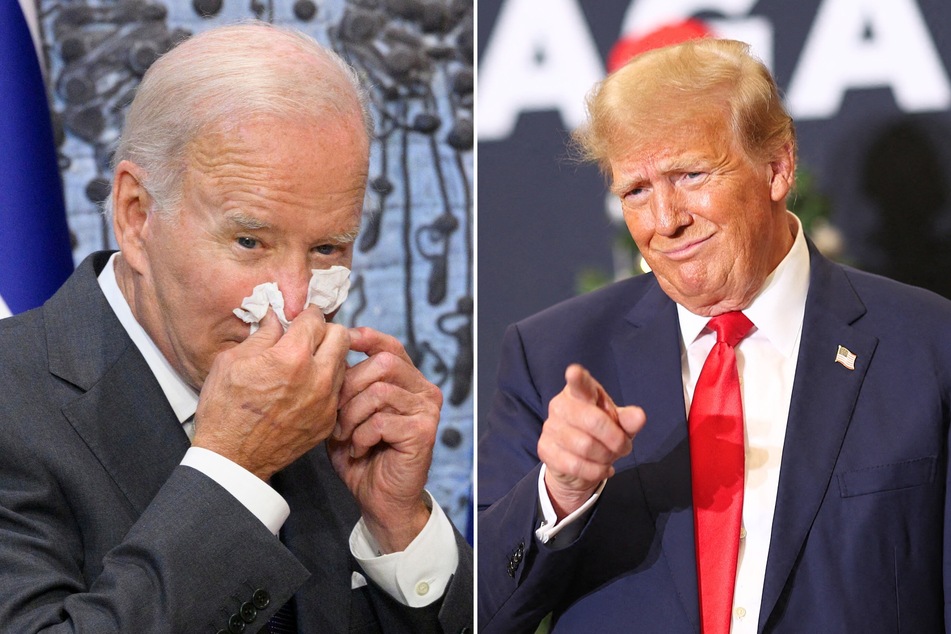 Donald Trump (r.) recently made the unfounded claim that President Joe Biden (l.) is on drugs, and said he will only debate him if he agrees to a drug test.