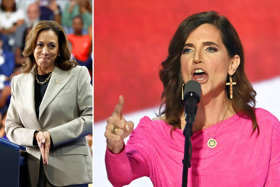 Congresswoman Nancy Mace (r.) is facing heavy criticism after she insisted on mispronouncing Kamala Harris's name during a recent panel discussion.