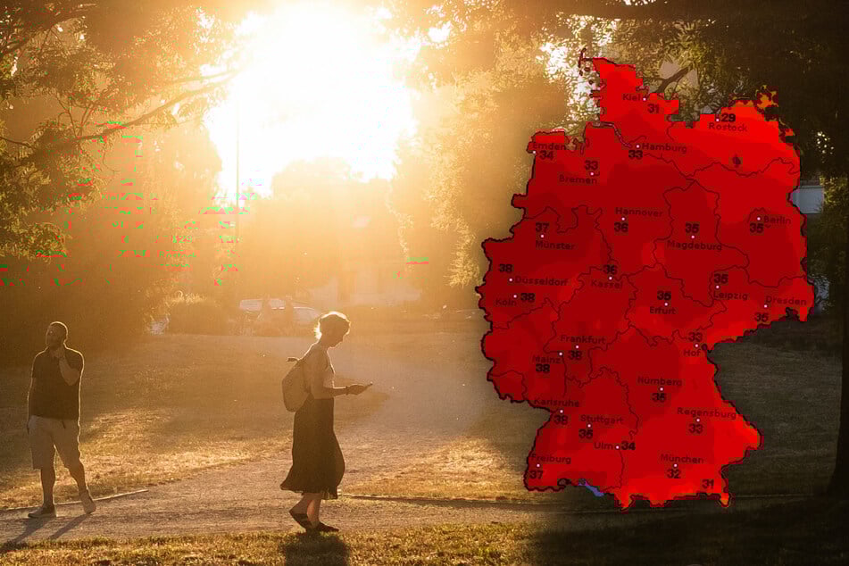Im Südwesten und Westen des Landes sind bis zu 40 Grad möglich!