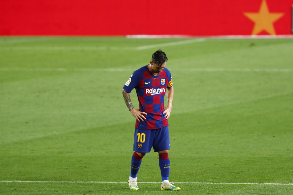 Enttäuscht von der Niederlage, der Saison und der Performance des ganzen Klubs: Lionel Messi (33).