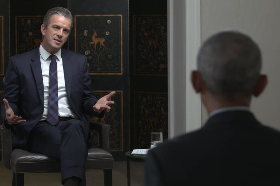 Markus Lanz (51, l.) traf Barack Obama (59) in Washington zum Einzel-Interview.