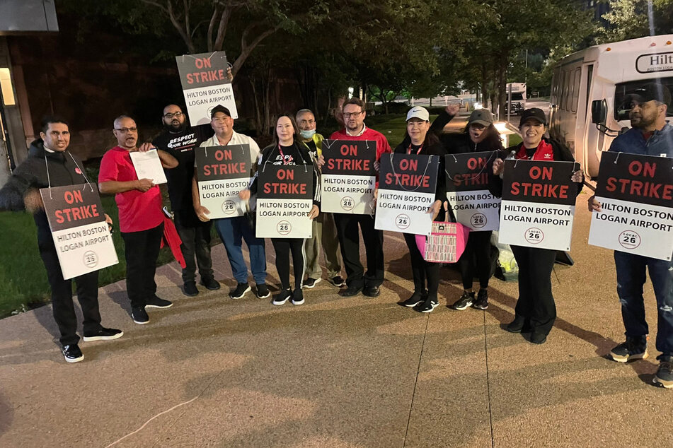 As many as 10,000 hotel workers were on strike across the US on Sunday, at the height of a long holiday weekend in which millions of Americans were expected to travel.