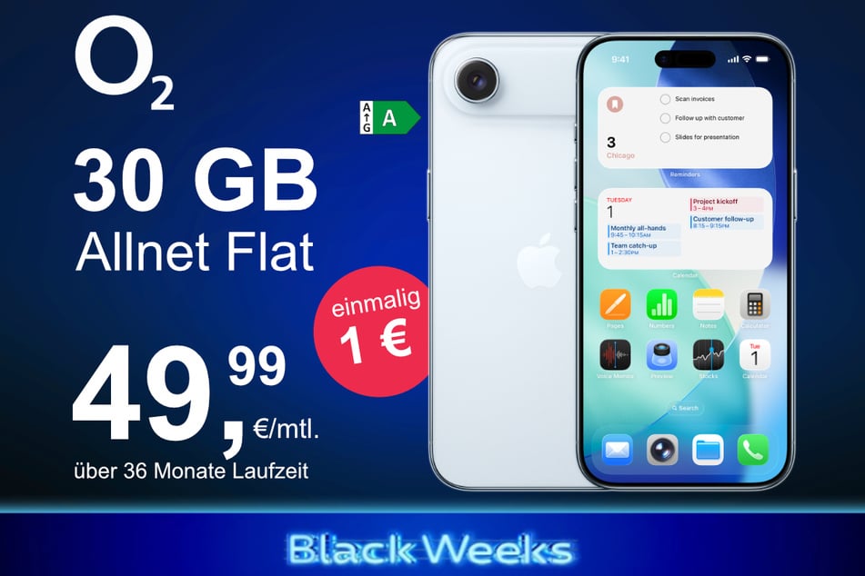 Das neue iPhone 17 Air inkl. 30 GB Datenvolumen für nur 1 Euro exklusiv bei o2.