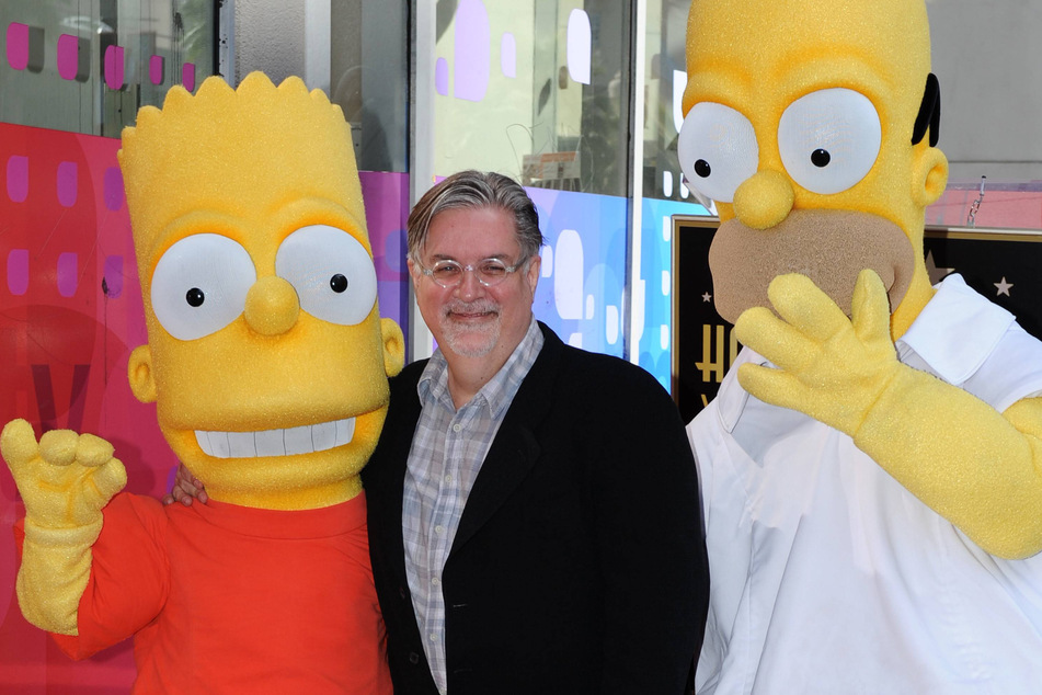 Matt Groening (67, c.), creator of The Simpsons, says it's time for a change in the industry (archive image).
