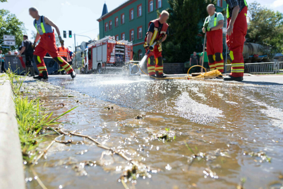 Am Nachmittag war nochmal Gülle ausgetreten und auf die Straße gelaufen.