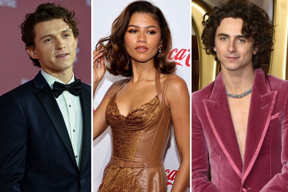Timothée Chalamet (r) called Tom Holland "the ultimate rizz master" in a hilarious nod to his Dune co-star, Zendaya.