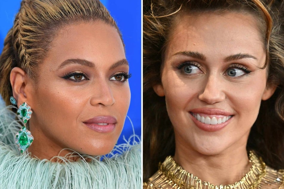 Miley Cyrus (r.) gave Beyoncé a sweet shoutout in a post recapping her night at the Grammys.