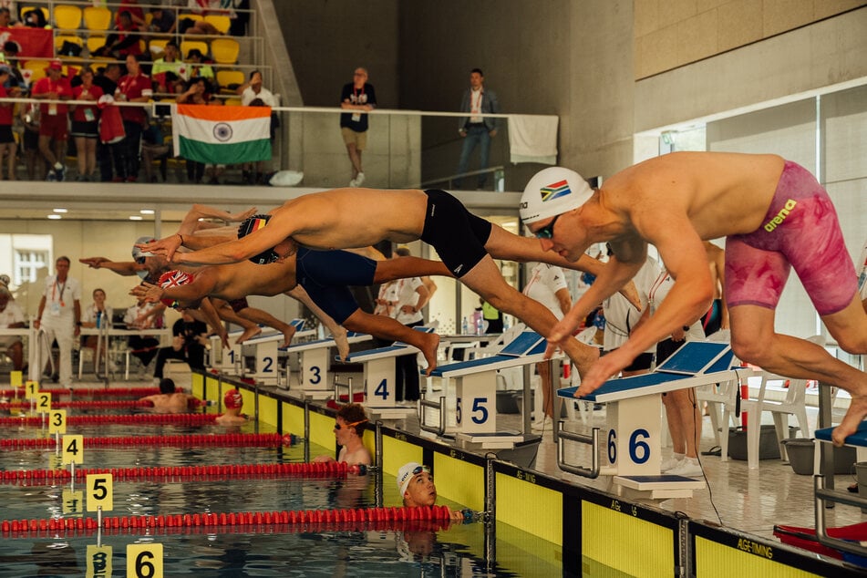 Die Schwimmwettbewerbe wurden in der Halle auf der Freiberger Straße ausgetragen.