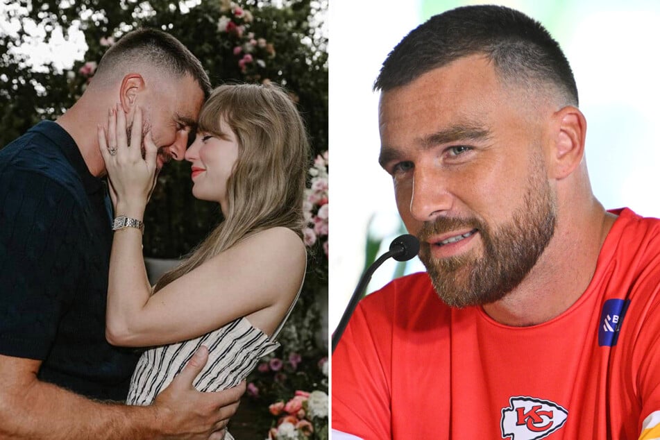 Travis Kelce admitted there were "a few tears" shed when he proposed to Taylor Swift.