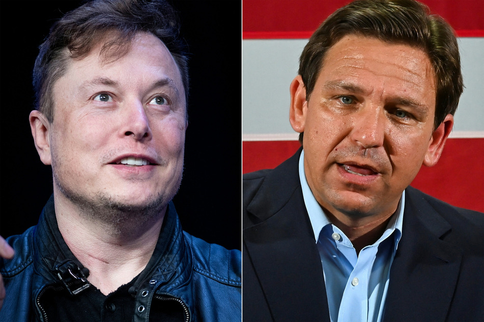 Elon Musk (l.) is a well-known Ron DeSantis admirer, although he said his hosting of the campaign launch should not be taken as an endorsement.