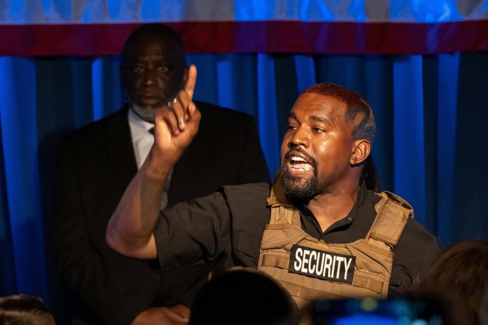 Kanye West at his first presidential campaign rally, in North Charleston, South Carolina, on July 19.