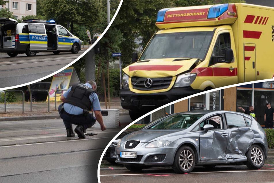 Crash auf der Borsbergstraße: Krankenwagen und Seat krachen ineinander