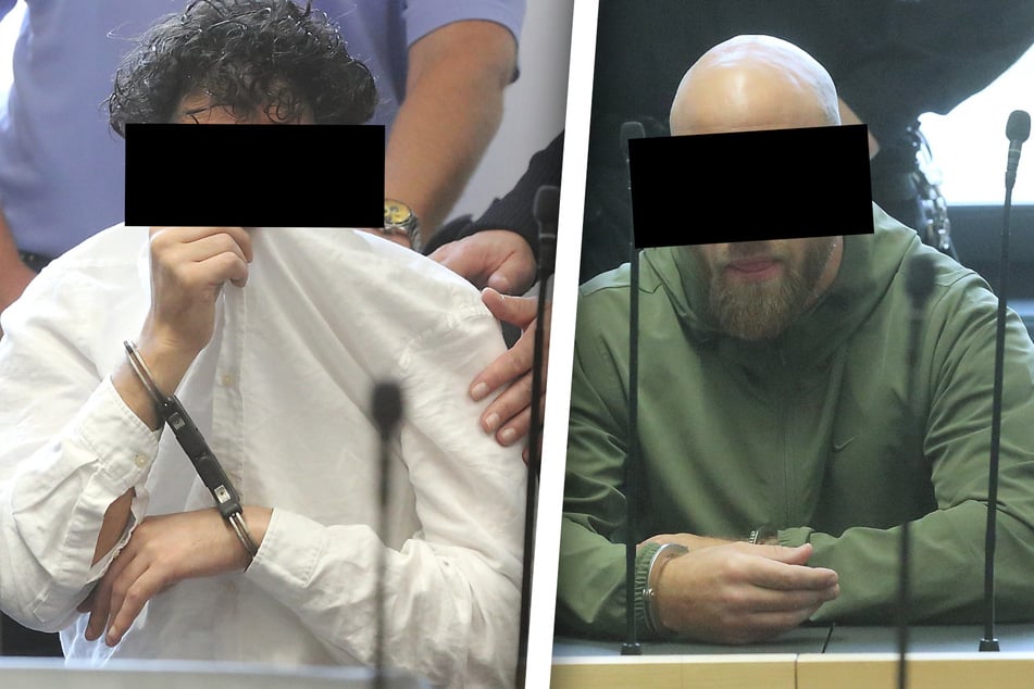 Ümit U. (41, l.) gab sich den Senioren gegenüber laut Anklage als "Polizist Herr Meier" aus. Marvin T. (38) ist einschlägig vorbestraft. Ihm droht nun eine sehr lange Haftstrafe.