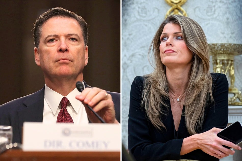Recent reports claim that President Donald Trump's new US Attorney Lindsey Halligan (r.) will soon attempt to bring charges against James Comey (l.) despite insufficient evidence.