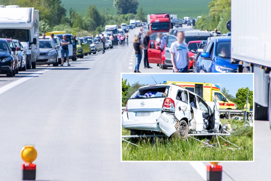 Unfall A72: A72 gesperrt: Schwerer Unfall mit mehreren Verletzten bei Chemnitz