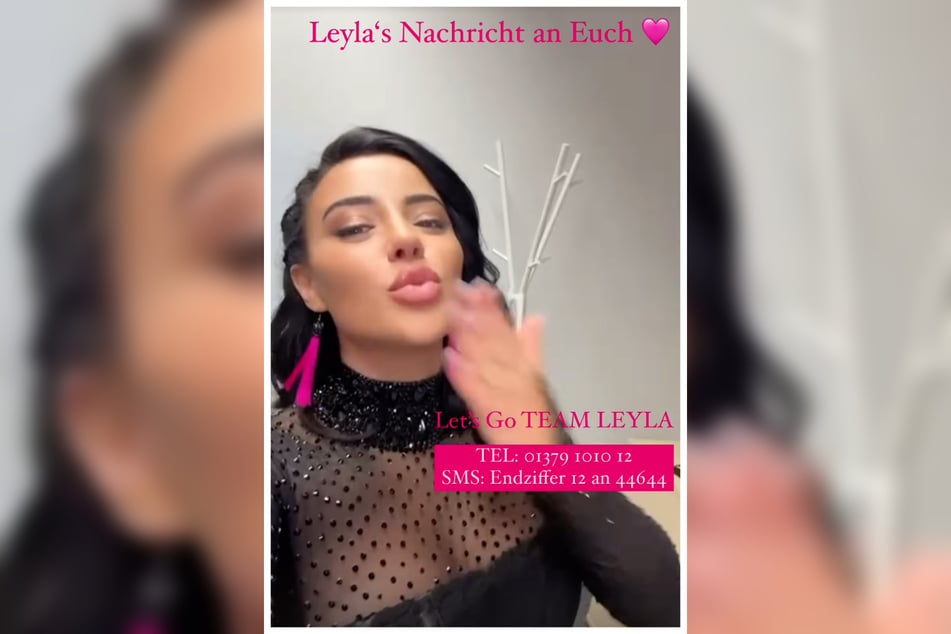 Vor ihrem ersten Auftritt mobilisierte Leyla noch schnell ihre 1,1 Millionen Follower.