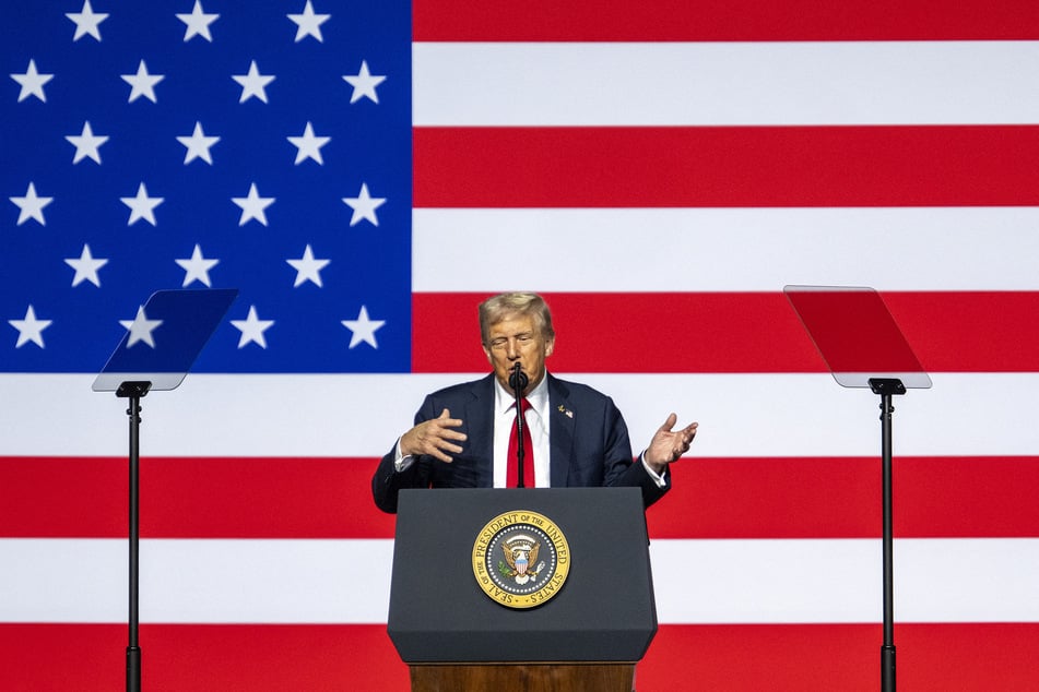 President Donald Trump renewed his call for Canada to become the 51st US state in a bizarre speech to top military officials.