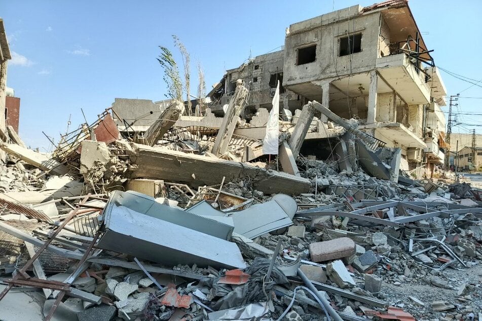 A destroyed house following overnight Israeli airstrikes on the southern Lebanese village of Ain Baal in the Tyre district on November 10, 2024.