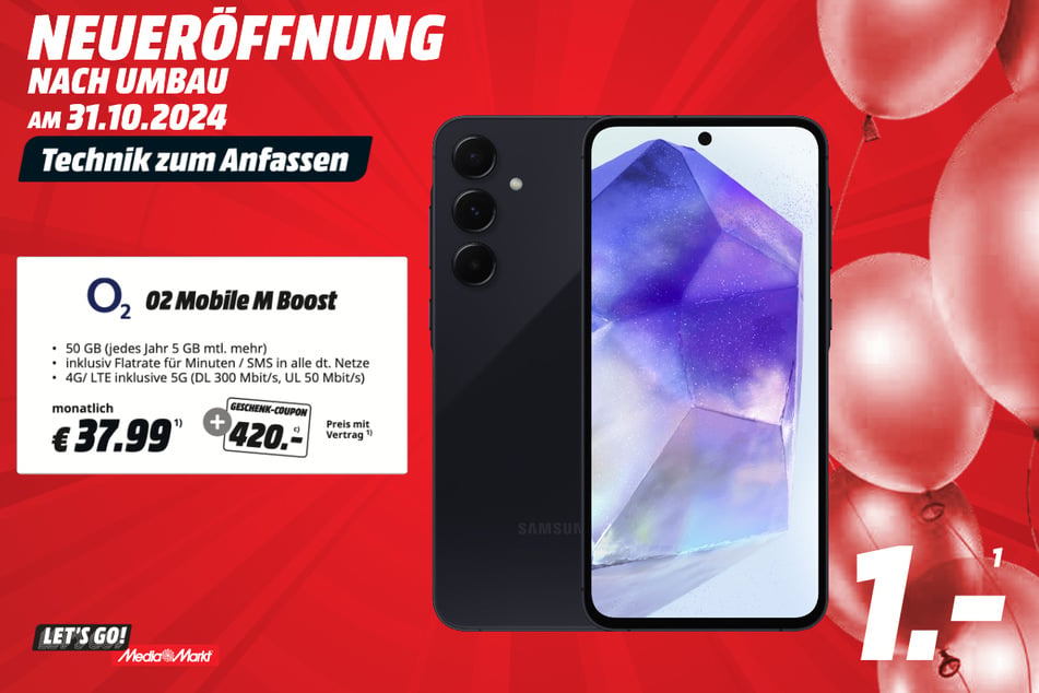 Samsung Galaxy A55 5G für 1 Euro im Tarif.