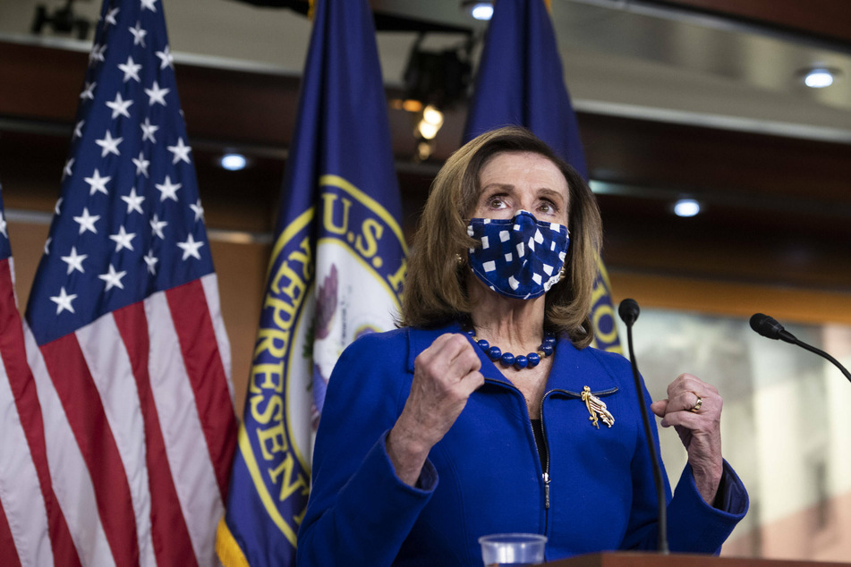 Nancy Pelosi speaks to the press on Thursday morning prior to the House vote.