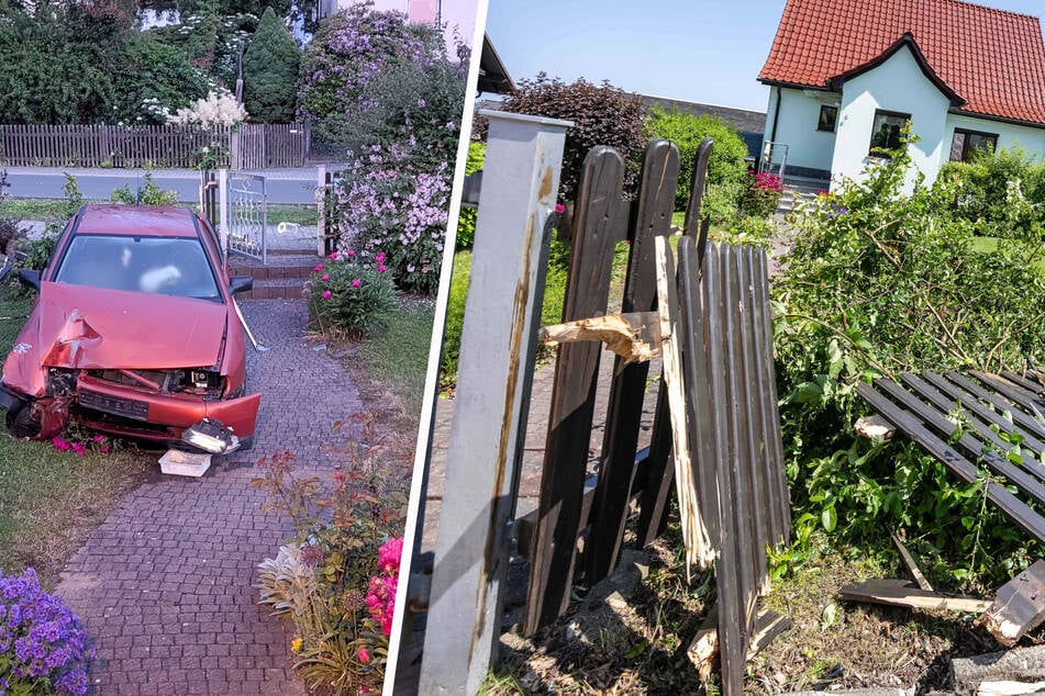Betrunkener Seat-Fahrer kracht im Erzgebirge gegen Laterne und landet im Garten