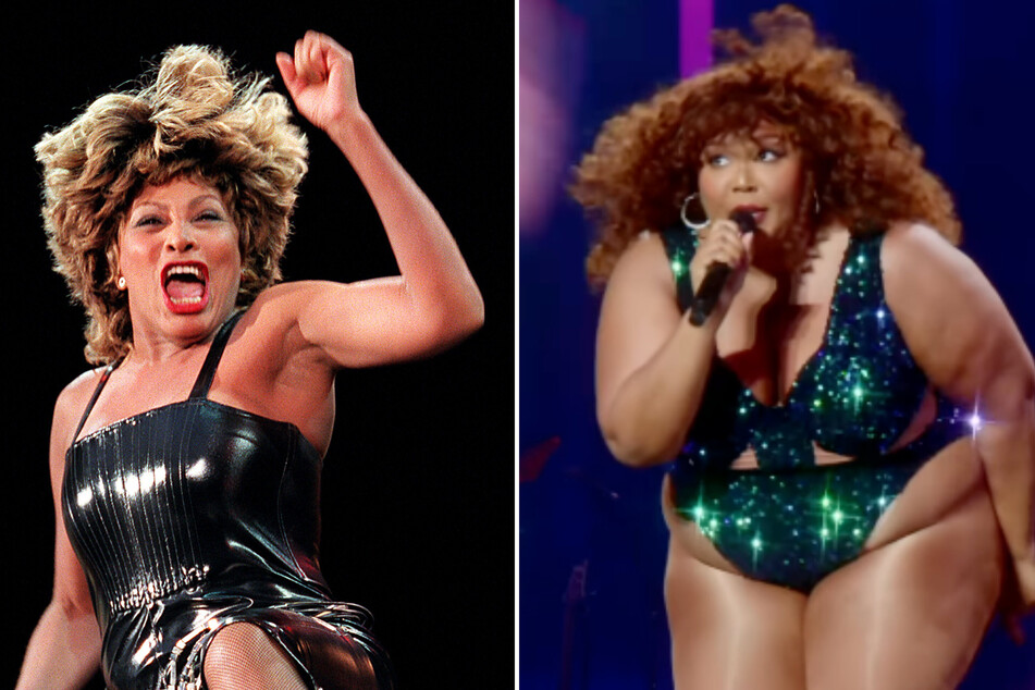 Lizzo (r.) paid tribute to Tina Turner at her concert in the most epic way.