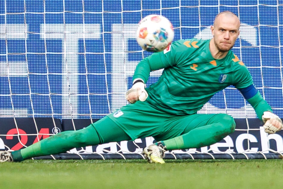 Magdeburgs Torhüter Dominik Reimann (28) hätte gegen Holstein Kiel gerne einen Sieg gesehen.