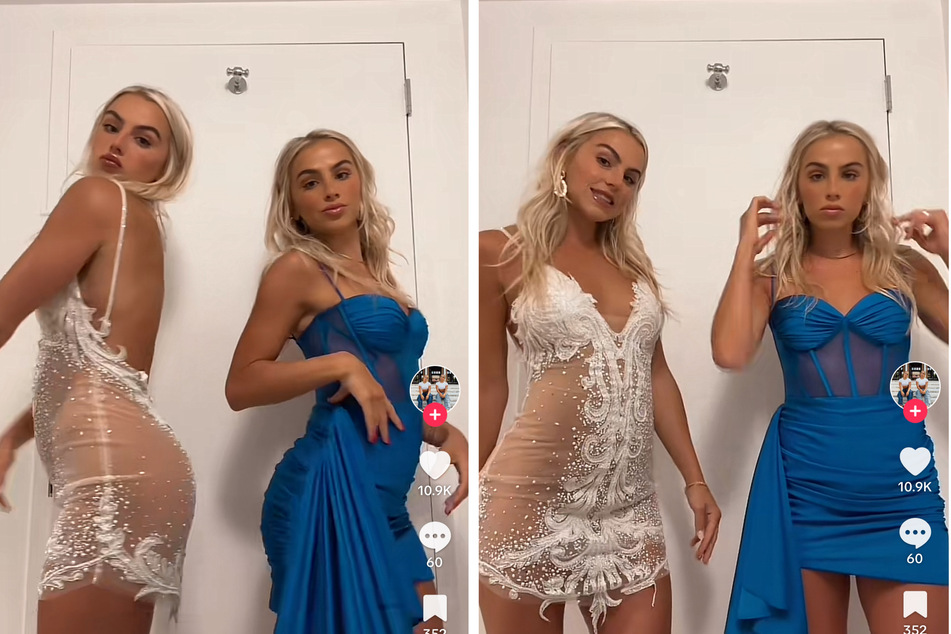 Wearing Jovani dresses, the Cavinder twins lit up fashion TikTok showing off their designer dresses that had fans putting on their Tyra Banks judging hats!