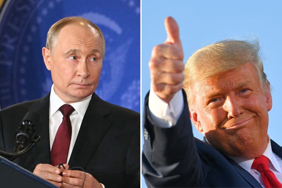 In a recent interview, President Donald Trump (r.) claimed Russian President Vladimir Putin (l.) agreed with his 2020 "stolen election" conspiracies.