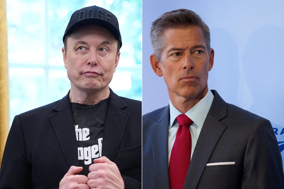 SpaceX CEO Elon Musk slammed NASA Acting Administrator Sean Duffy (r.) for inviting other companies to support its mission to return humans to the Moon.