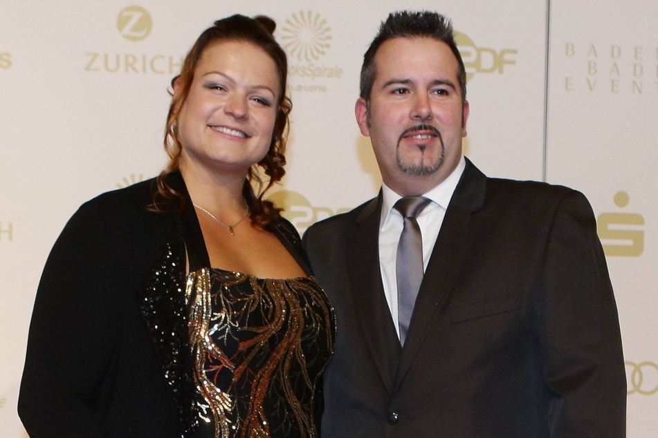 Christina Schwanitz mit ihrem spanischen Ehemann Tomas, mit dem sie Zwillinge hat (Töchterchen und Sohnemann) 2015 bei der Gala "Sportler des Jahres" in Baden-Baden. Die Kugelstoßerin gewann die damalige Umfrage.
