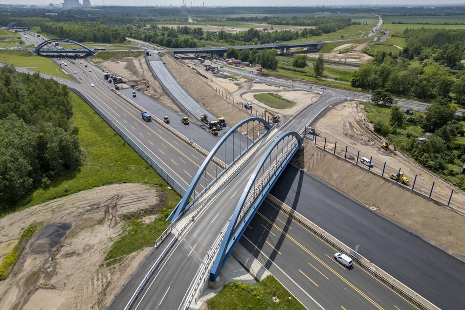Die Anschlussstelle Zwenkau wurde erst vergangenen Sommer freigegeben. Jetzt ist sie schon wieder dicht. (Archivbild)