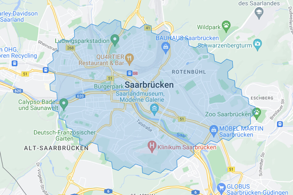 Liefergebiet Saarbrücken