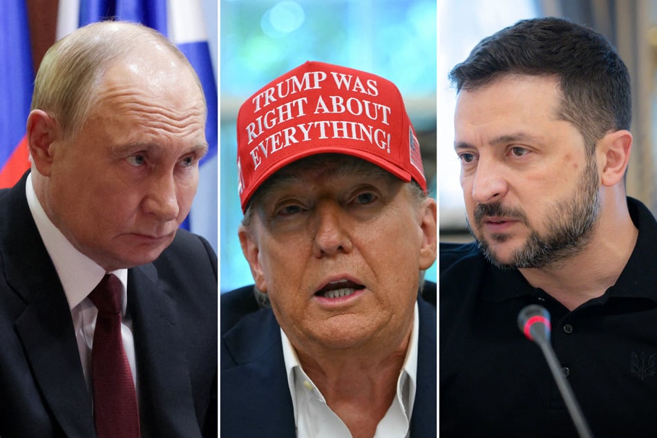 Donald Trump (c.) has cast doubt on whether Vladimir Putin (l.) and Volodymyr Zelensky will ever meet for peace talks.