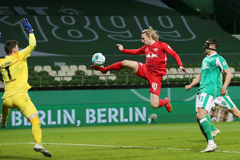 Emil Forsberg erzielte das dritte Jokertor des Abends und hievte die Sachsen ins Pokalfinale.