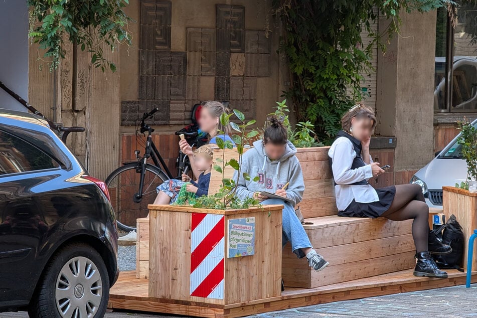 Das Parklet des Umweltvereins Ökolöwe darf nun dauerhaft in der Kolonnadenstraße stehenbleiben.