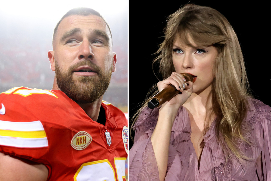 Taylor Swift (r) has reportedly been leaning on Travis Kelce for support after a fan tragically died at The Eras Tour in Rio De Janeiro.