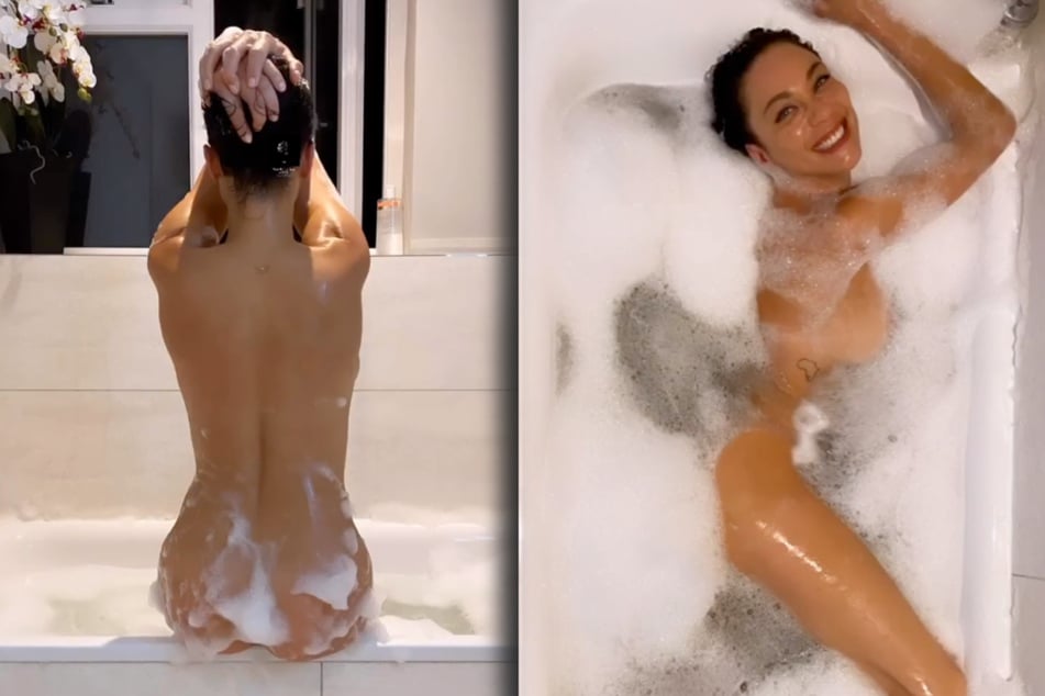 Soapy silhouette: Lilly Becker showing her curves on Instagram.